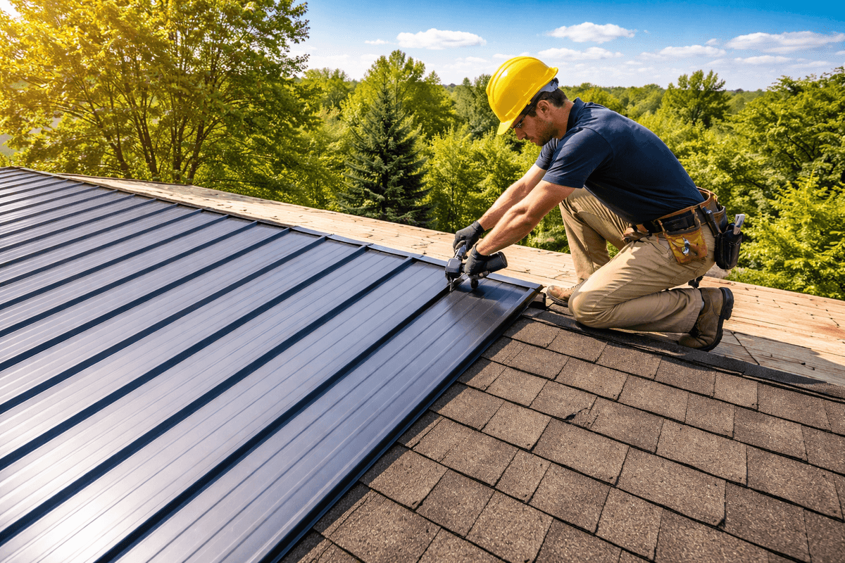 Metal roofing installation